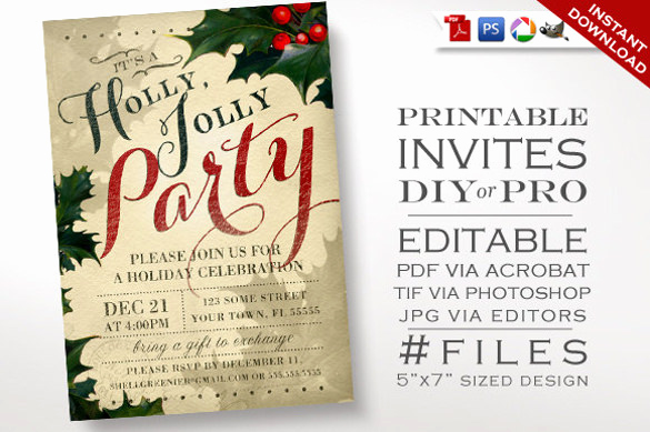 Free Christmas Party Invitation Templates Elegant 20 Christmas Invitation Templates Free Sample Example