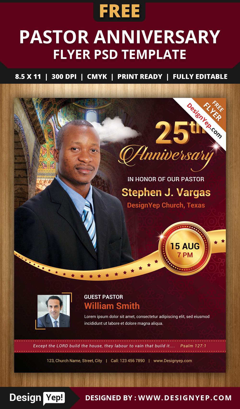 Free Church Flyer Templates Best Of Free Pastor Anniversary Flyer Psd Template Designyep