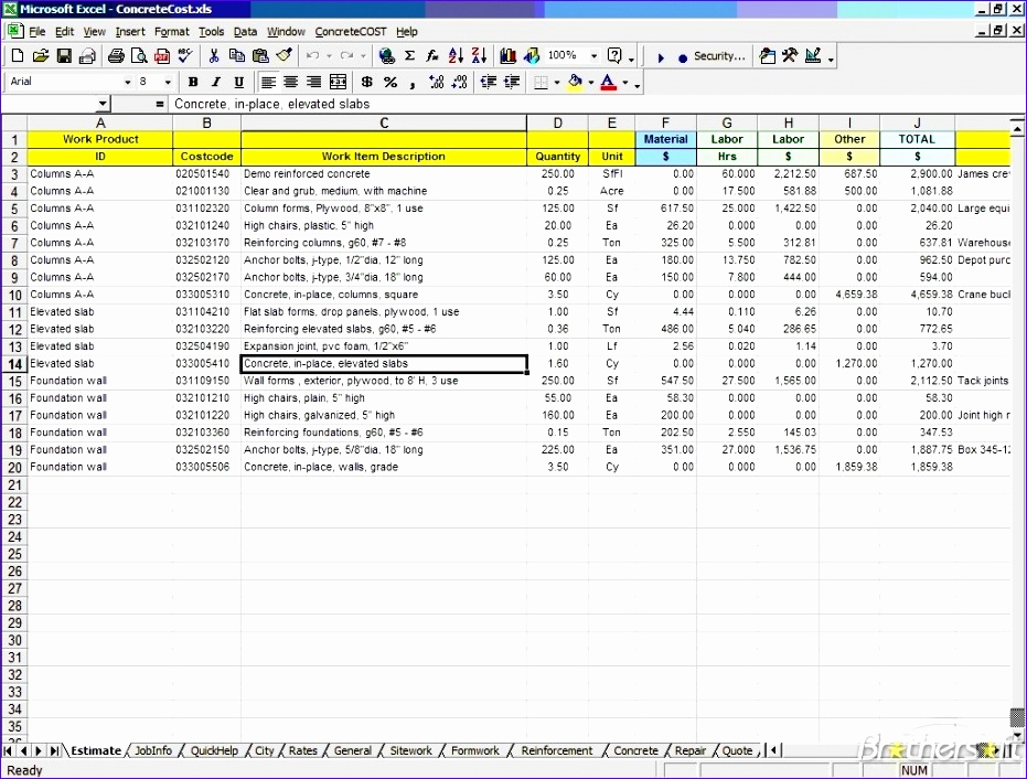 Free Construction Estimate Template Excel Elegant 11 Free Construction Cost Estimate Excel Template