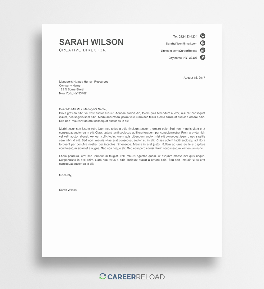Free Cover Letter Template Word Inspirational Free Cover Letter Templates for Microsoft Word Free Download