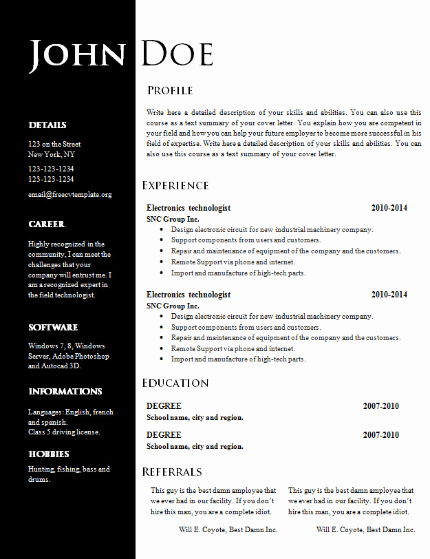 Free Creative Resume Templates Word Awesome Free Creative Resume Cv Template 547 to 553 – Free Cv