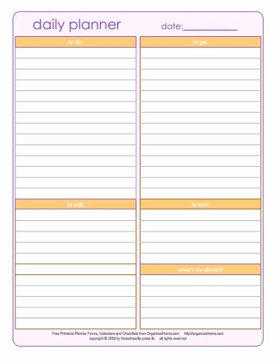 Free Daily Planner Printables Fresh 10 Free Printable Daily Planners