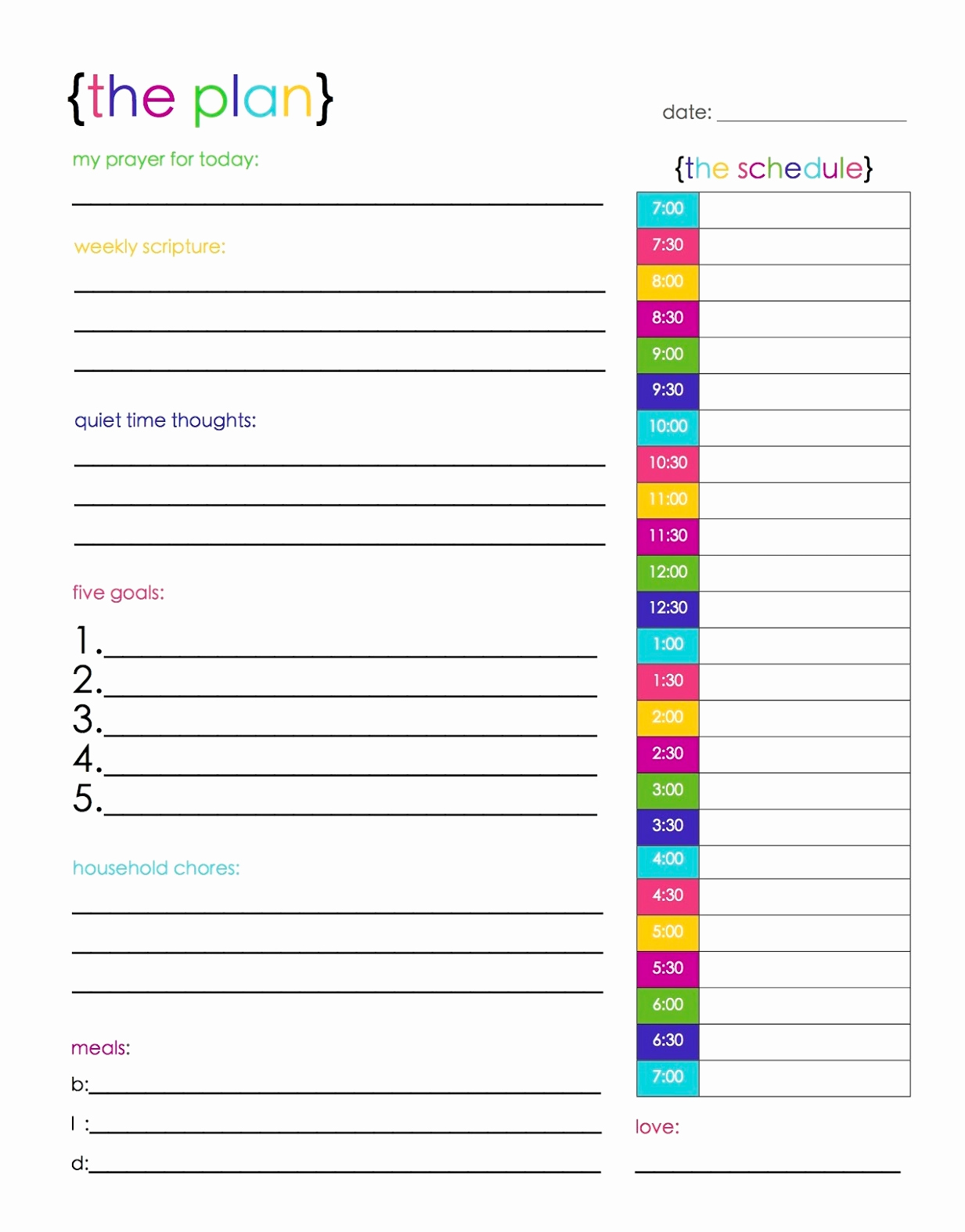 Free Daily Planner Printables New Printable Daily Planner