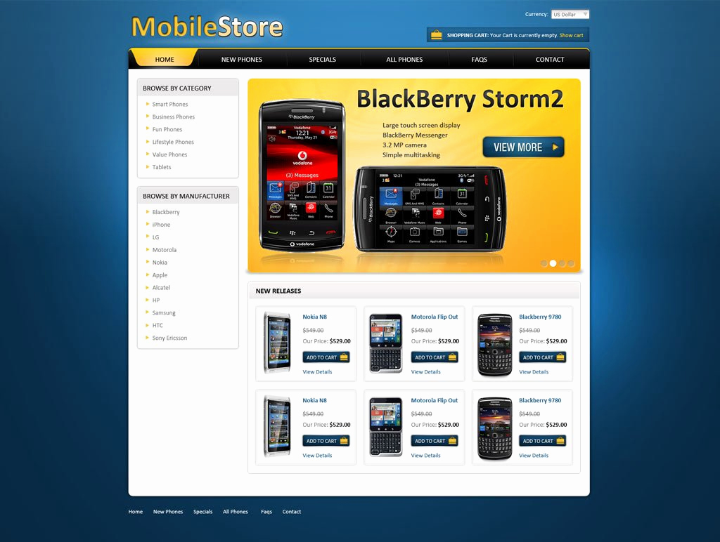 Free Ecommerce Website Templates Beautiful Mobile Line Store Template