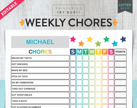 Free Editable Printable Chore Charts Awesome Kids Chore Chart Chore Chart for Kids Kids Chores