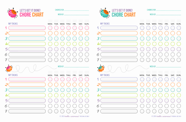 Free Editable Printable Chore Charts Beautiful Free Printable Chore Charts for Kids