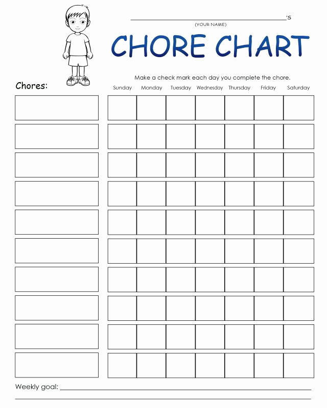 Free Editable Printable Chore Charts Elegant Chore Chart Boy Free Printable Coloring Pages