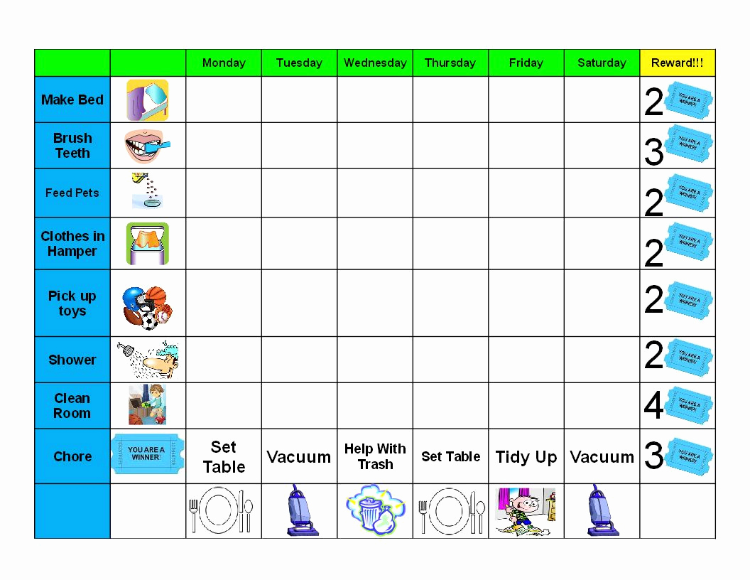 Free Editable Printable Chore Charts Elegant Editable Chore Charts