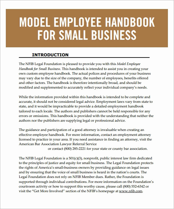 Free Employee Handbook Template Fresh Employee Handbook Template 6 Free Pdf Doc Download