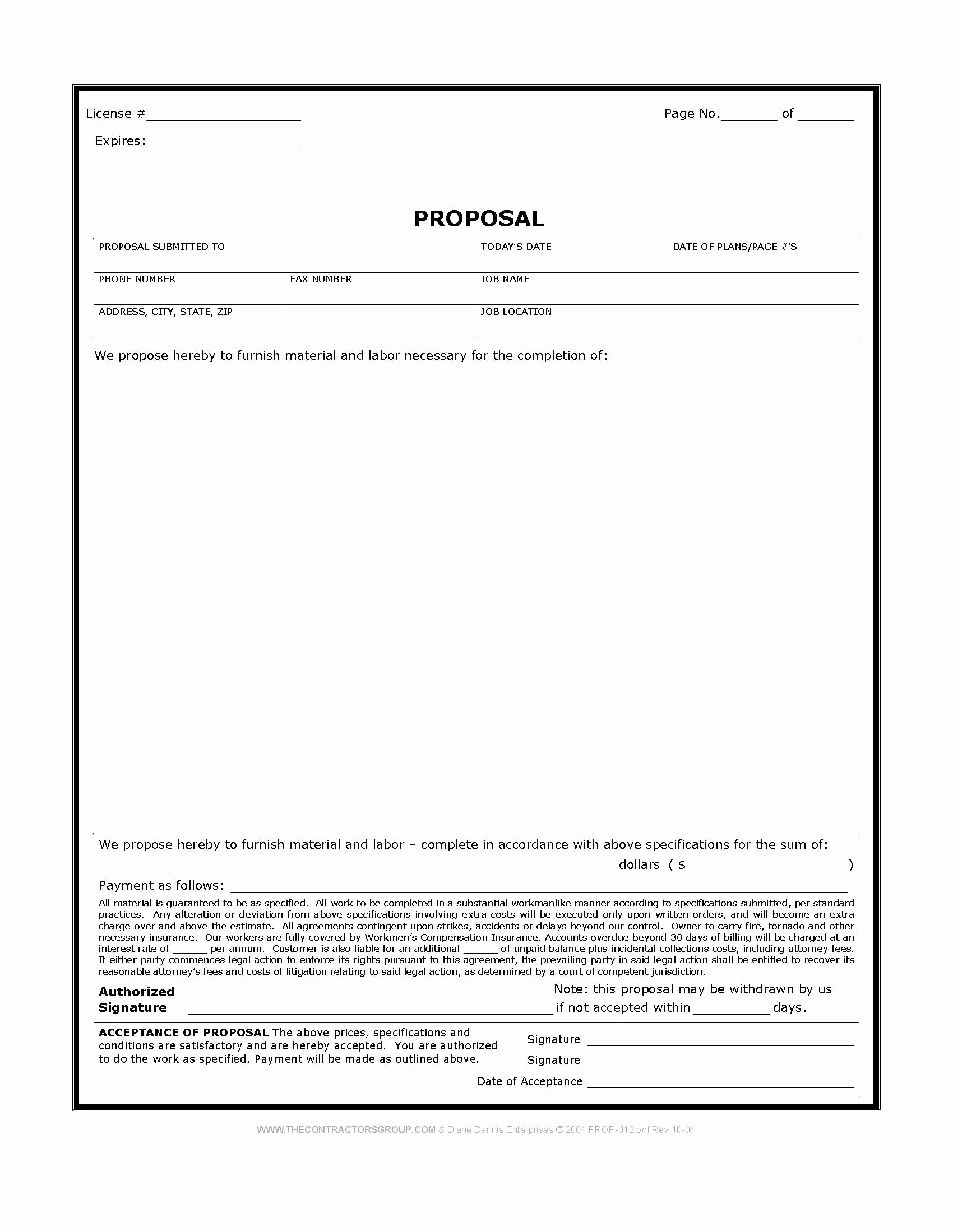Free Estimate Template Pdf Best Of Free Print Contractor Proposal forms
