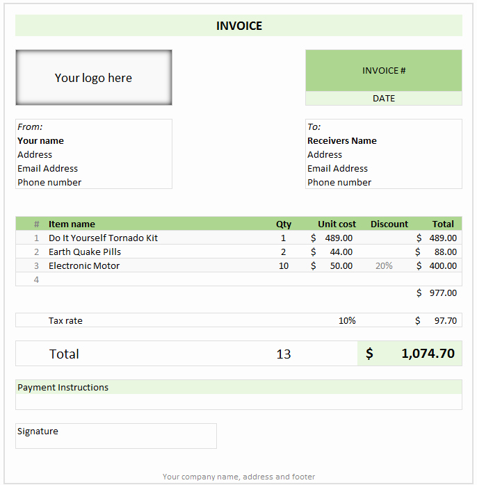 Free Excel Invoice Template Lovely Free Invoice Template Using Ms Excel