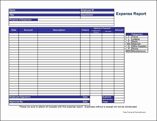Free Expense Report Template Awesome Free Basic Expense Report From formville