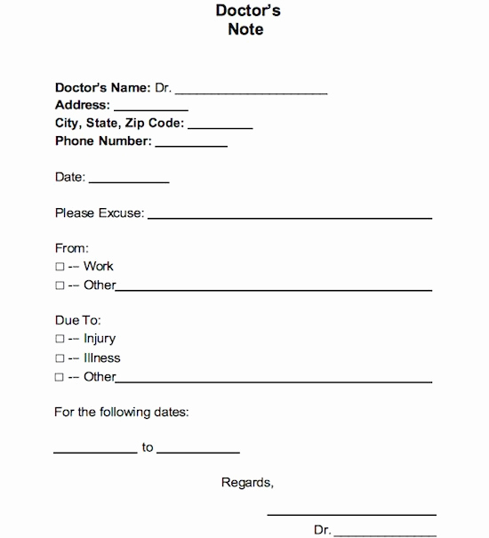 Free Fake Doctors Note Unique 25 Free Doctor Note Excuse Templates Template Lab