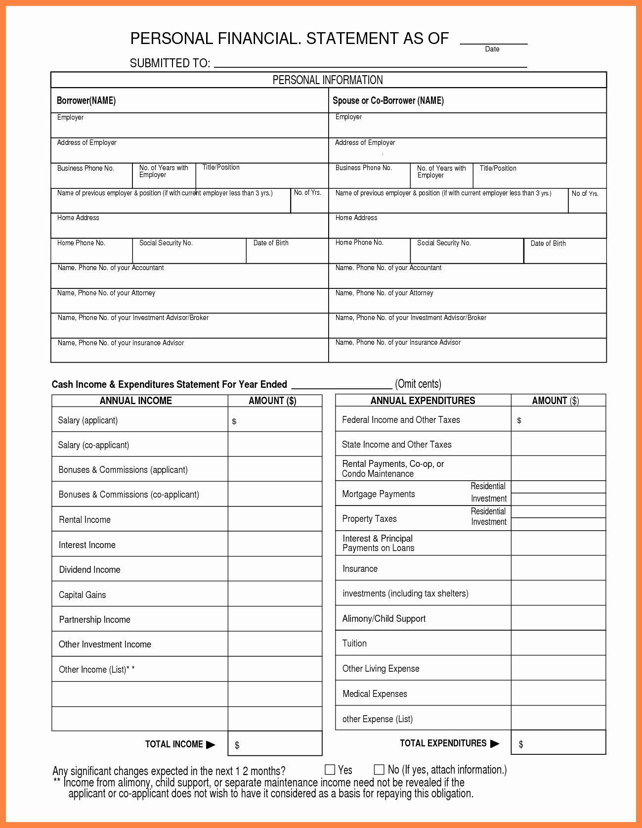 Free Financial Statement Template Inspirational 9 Free Personal Financial Statement Template