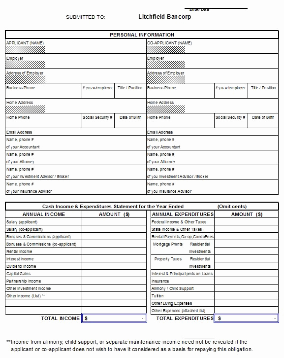 Free Financial Statement Template New 40 Personal Financial Statement Templates &amp; forms