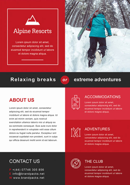 Free Flyer Template Downloads Inspirational Free Alpine Resorts Business Flyer Template Download for