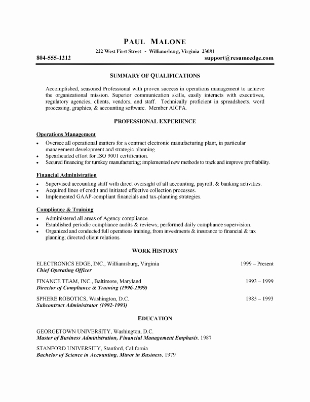 Free Functional Resume Template Luxury Operations Manager Resume