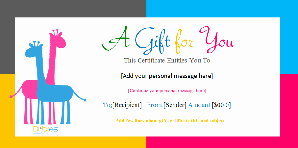Free Gift Certificate Template Word New Gift Certificate Template