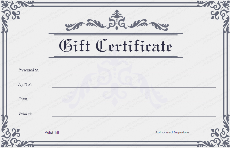 Free Gift Certificate Templates Inspirational formal Frame Gift Certificate Template