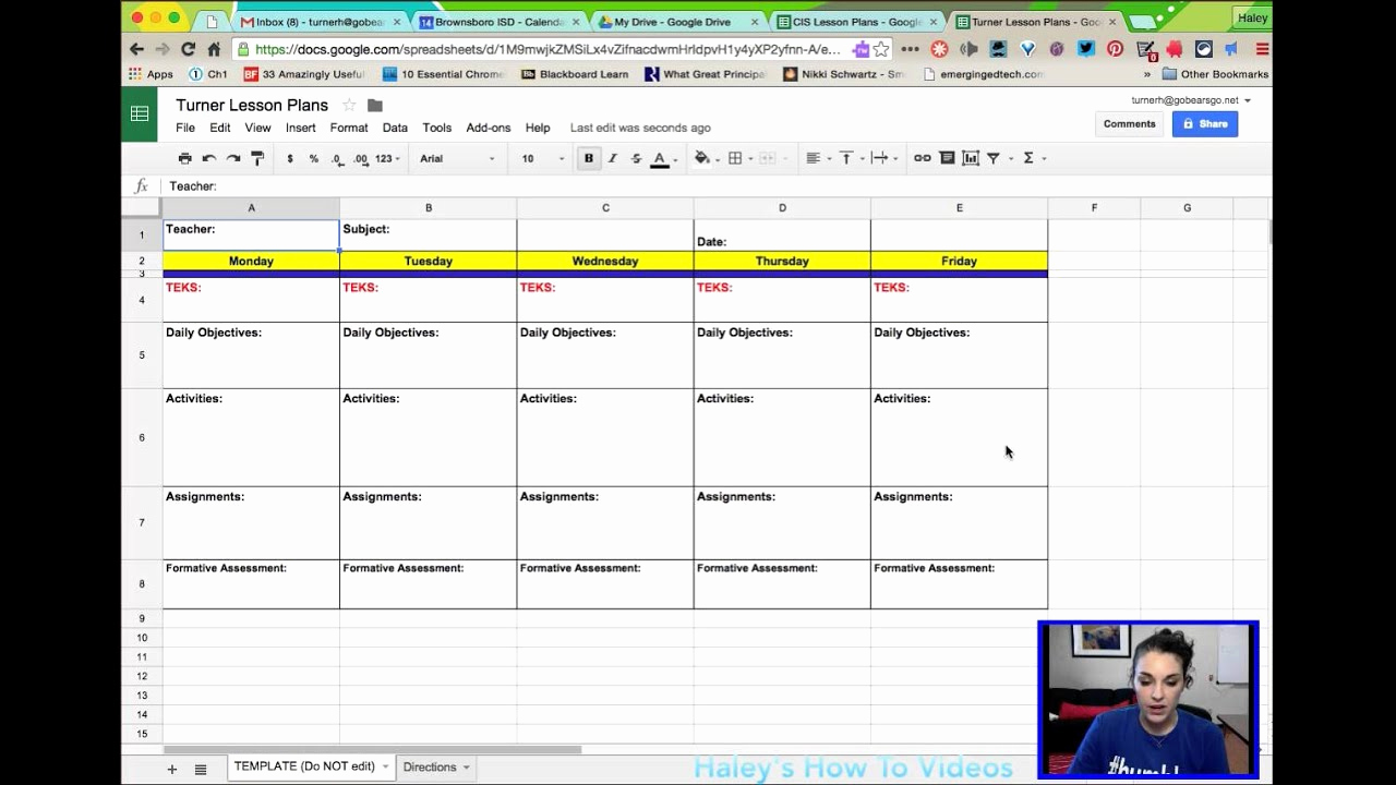Free Google Sheets Templates Beautiful Creating Lesson Plans From A Template In Google Sheets