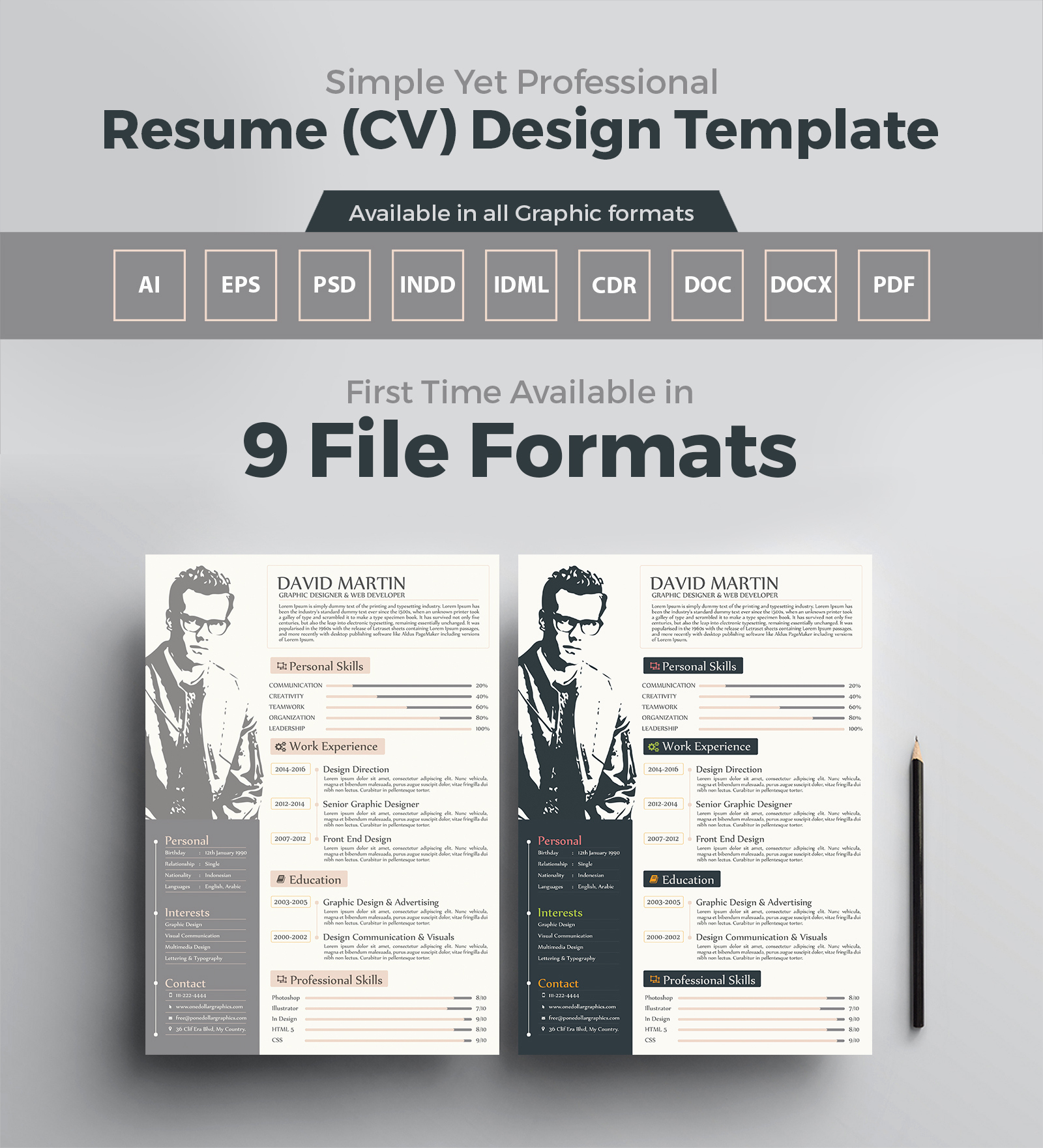 Free Graphic Design Templates Best Of Simple yet Professional Resume Cv Design Templates In Ai