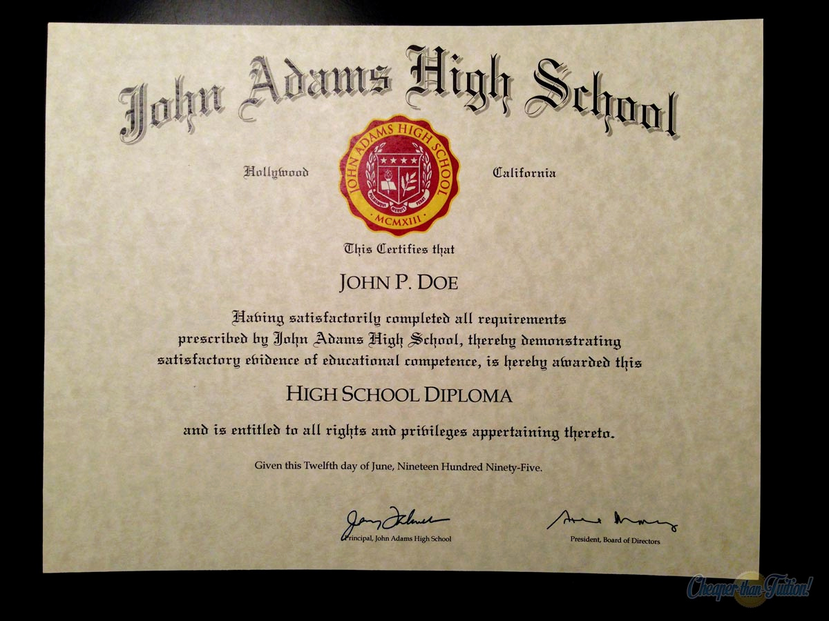 high school diploma template