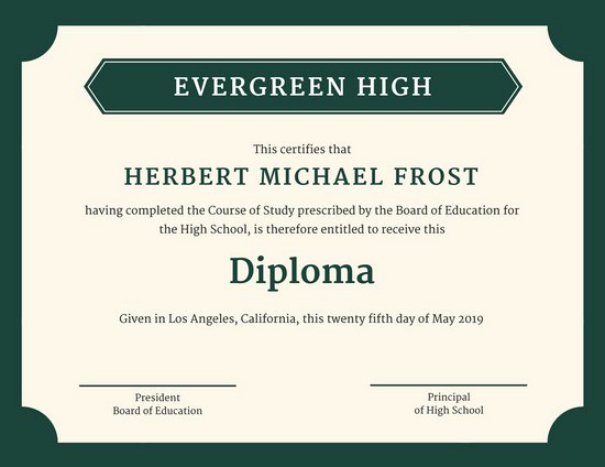 Free High School Diploma Templates Inspirational Customize 71 Diploma Certificate Templates Online Canva