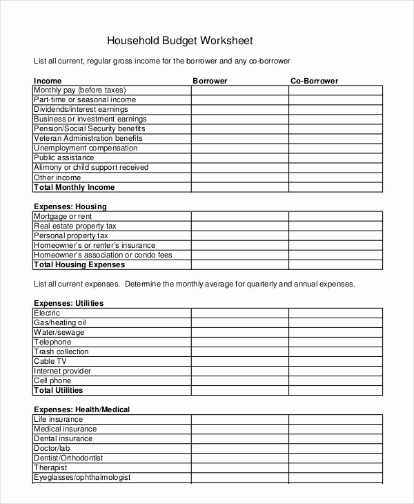 Free Household Budget Worksheet Pdf Awesome 14 Printable Bud Worksheet Templates Word Pdf