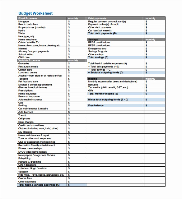 Free Household Budget Worksheet Pdf Awesome 33 Bud Templates Word Excel Pdf