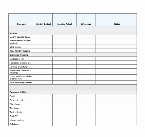 Free Household Budget Worksheet Pdf Awesome Personal Bud Templates – 7 Free Samples Examples