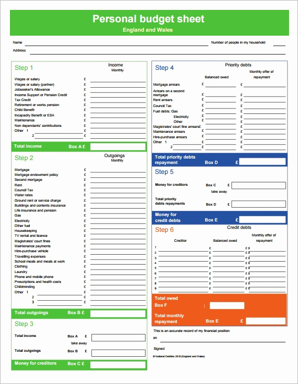 Free Household Budget Worksheet Pdf Elegant Personal Bud Sample 12 Documents In Pdf Word Excel
