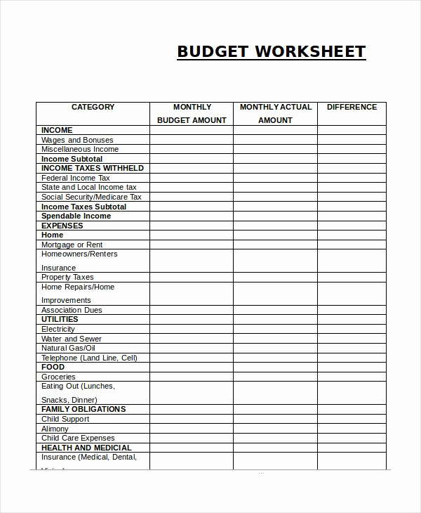 Free Household Budget Worksheet Pdf Luxury Monthly Bud Worksheet Simple Monthly Bud Template