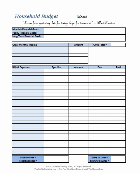 Free Household Budget Worksheet Pdf New Free Printable Bud Worksheets – Download or Print