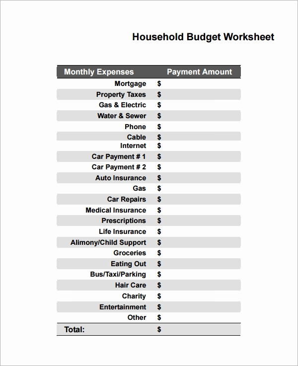 Free Household Budget Worksheet Pdf New Household Bud Template 8 Download Free Documents In