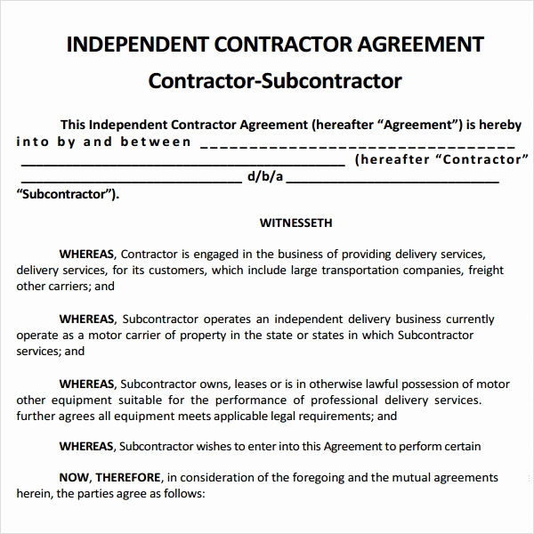 Free Independent Contractor Agreement Awesome Subcontractor Agreement 13 Free Pdf Doc Download