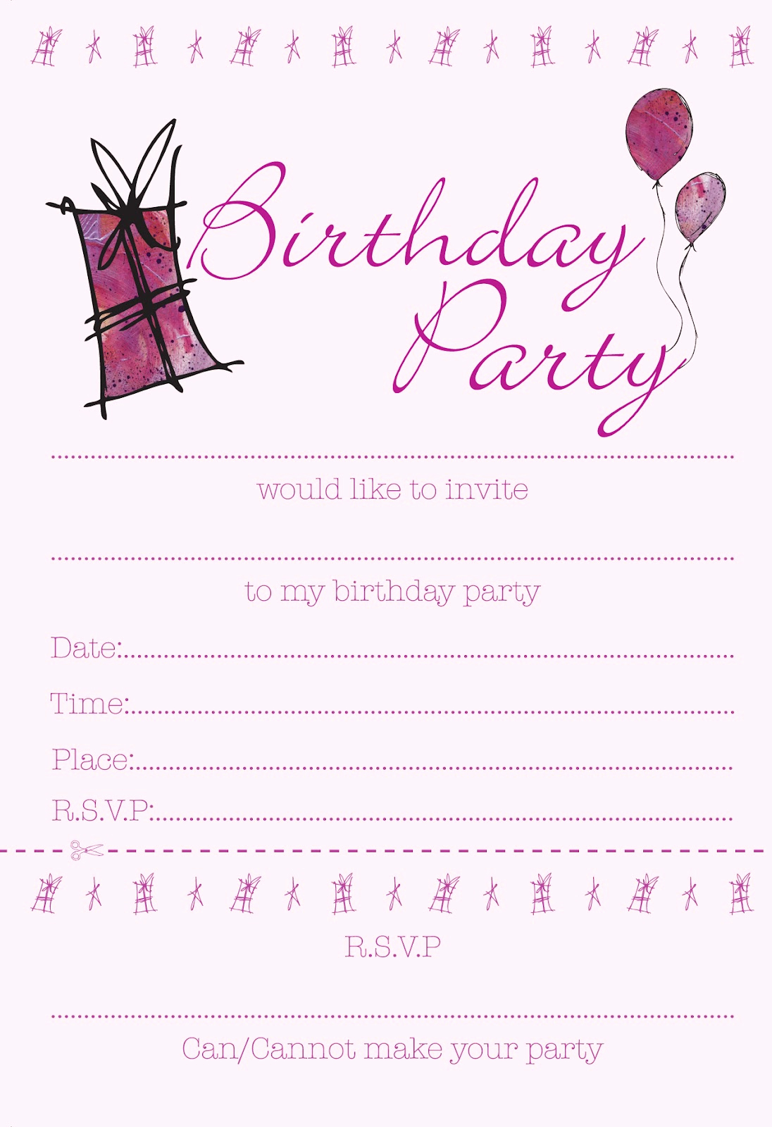 Free Invitation Template Printable Lovely Printable Birthday Invitations for Girls Free Template