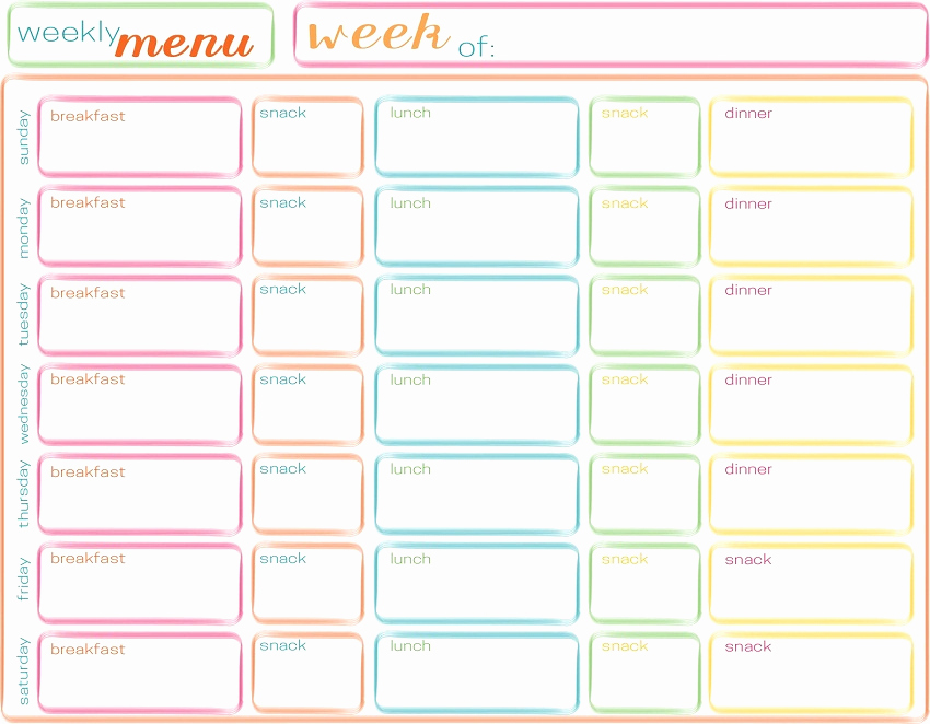 Free Meal Planner Template Elegant 45 Printable Weekly Meal Planner Templates