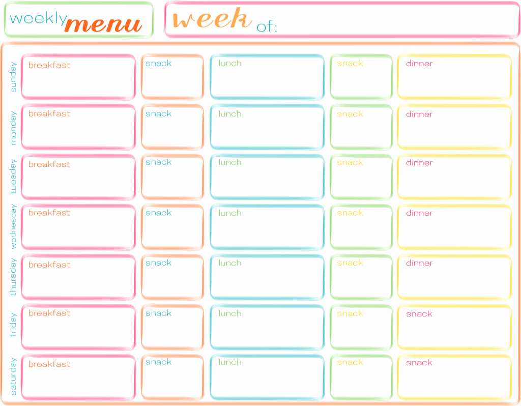 Free Meal Planner Template New Meals for the Week Planning Ahead