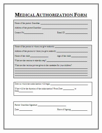 Free Medical Consent form Awesome Sample Medical Authorization form Templates