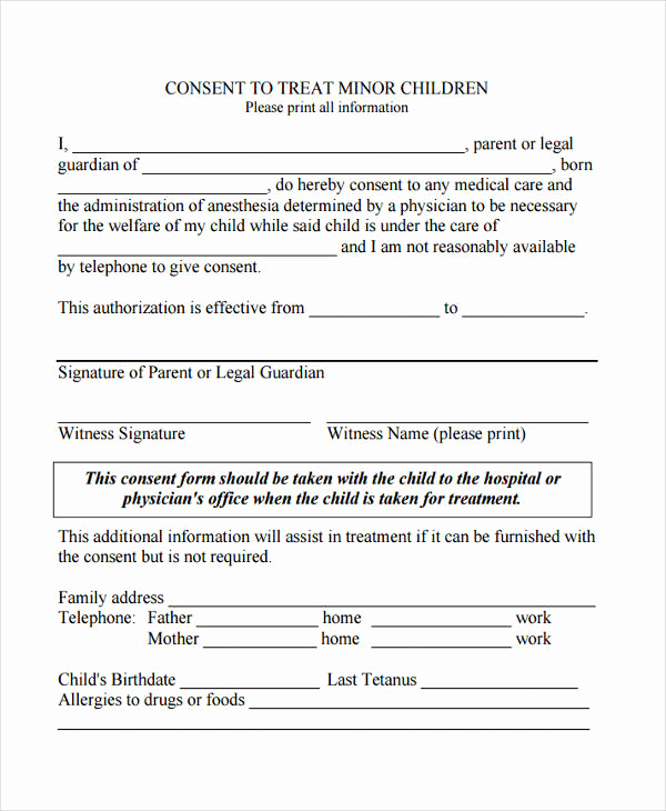 Free Medical Consent form Inspirational 22 Free Medical Consent forms