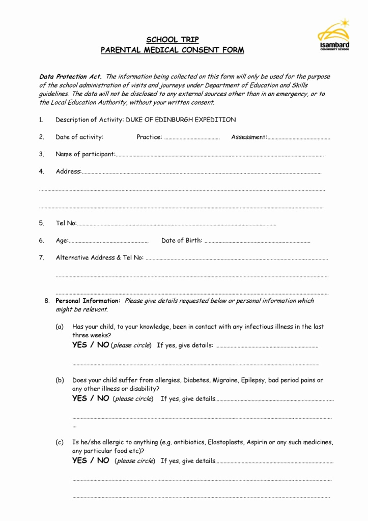Free Medical Consent form Lovely 45 Medical Consent forms Free Printable Templates