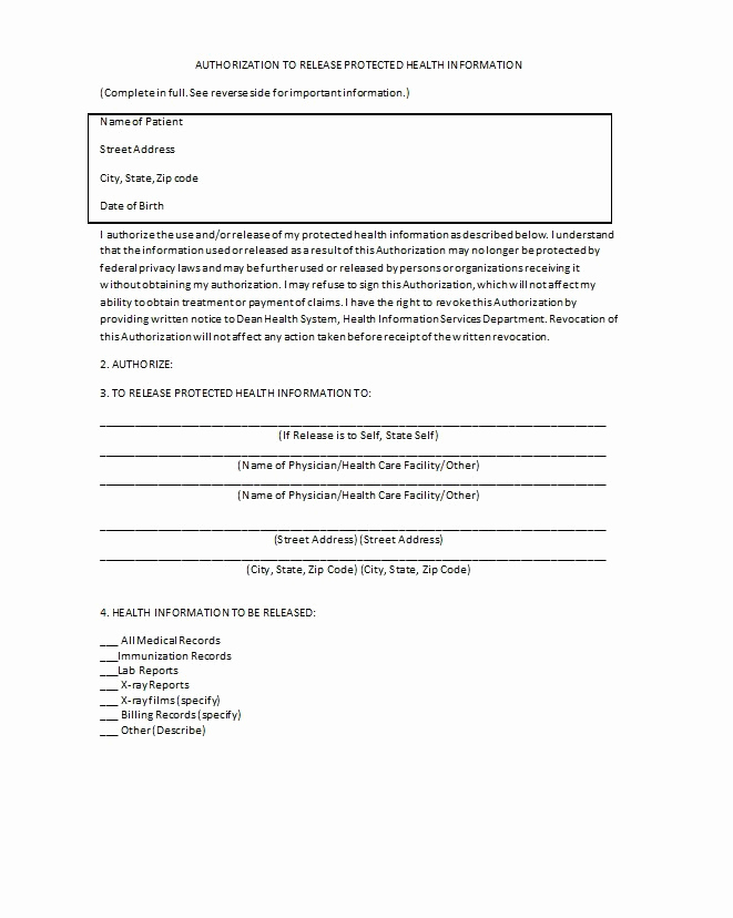 Free Medical Release form Beautiful 30 Medical Release form Templates Template Lab