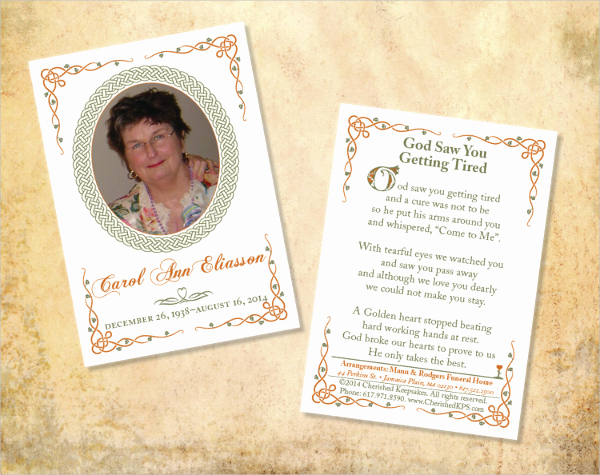 Free Memorial Card Template Awesome Memorial Cards for Funeral Template Free