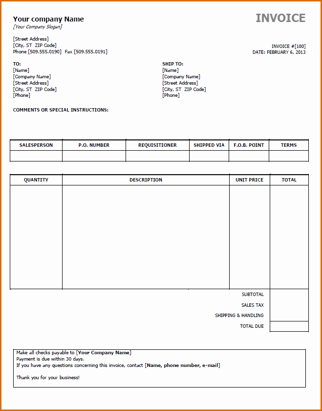 Free Microsoft Word Templates New 8 Word Template Invoice