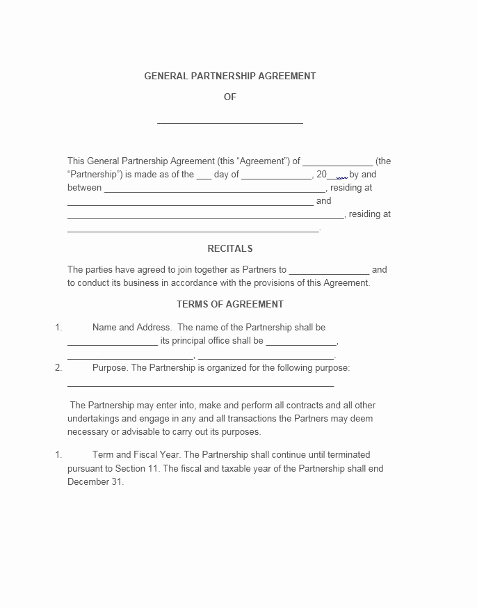 Free Partnership Agreement Template Best Of 40 Free Partnership Agreement Templates Business
