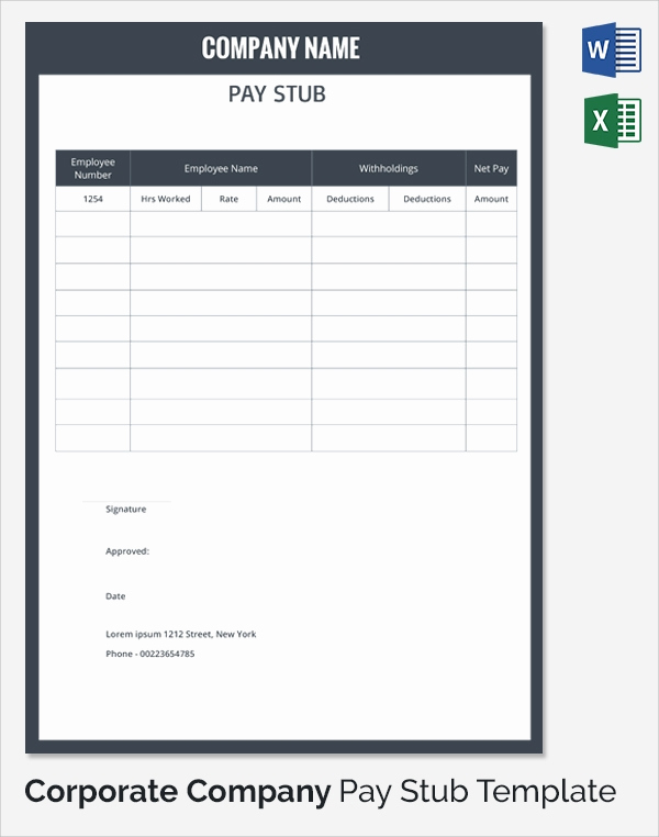 Free Paycheck Stub Template Elegant 25 Sample Editable Pay Stub Templates to Download