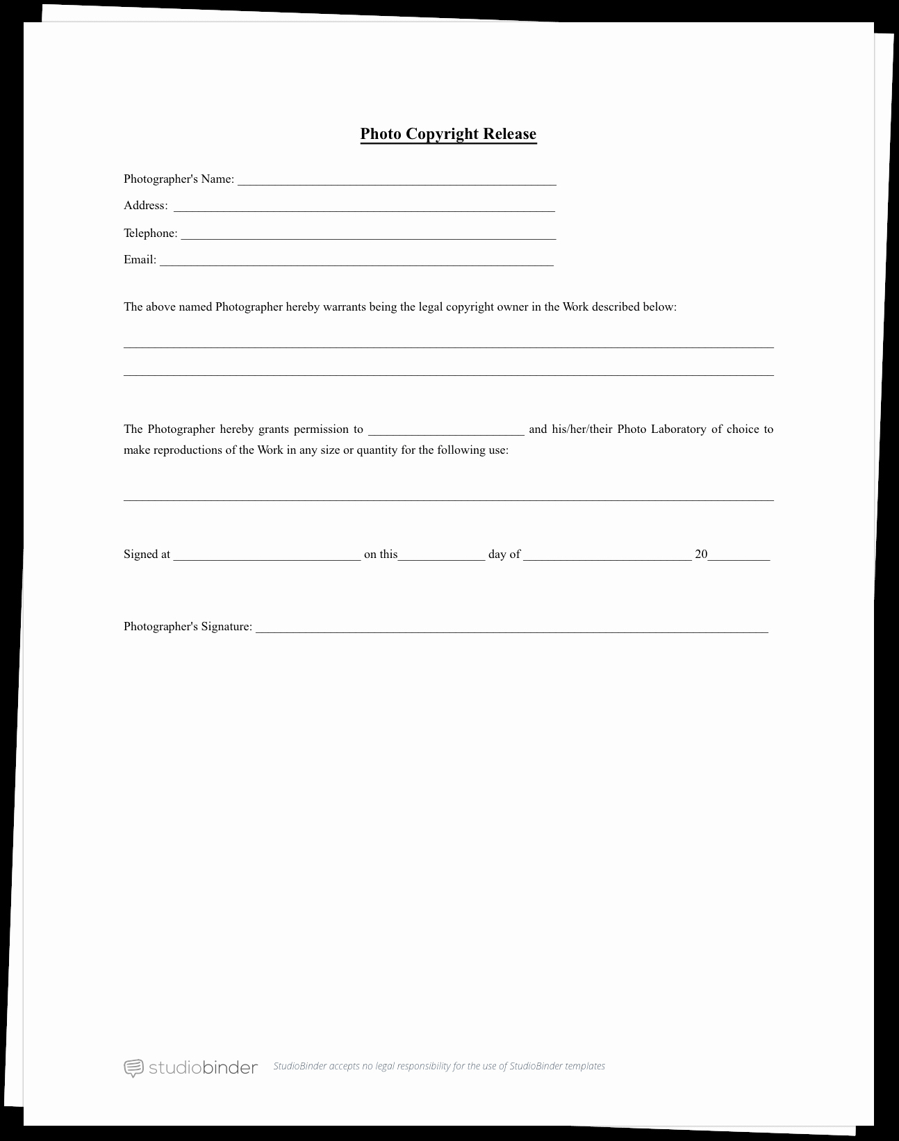 Free Photo Release form Unique the Best Free Model Release form Template for Graphy