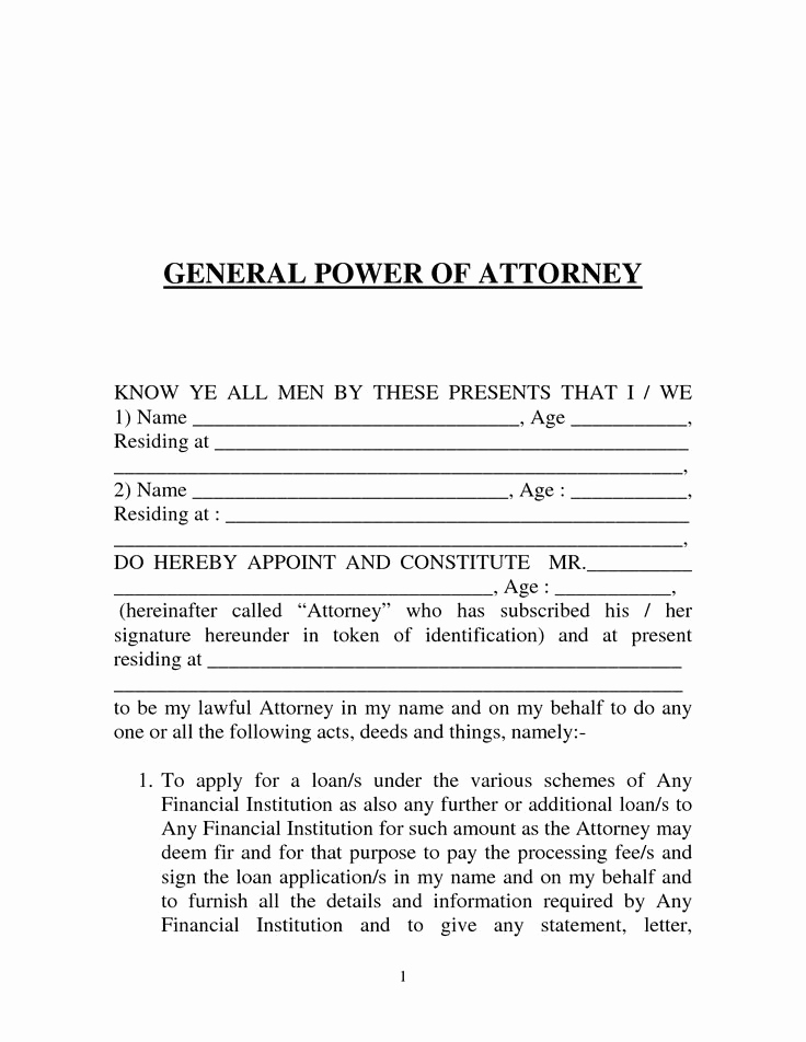 Free Power Of attorney forms Elegant Power Of attorney form Template Download