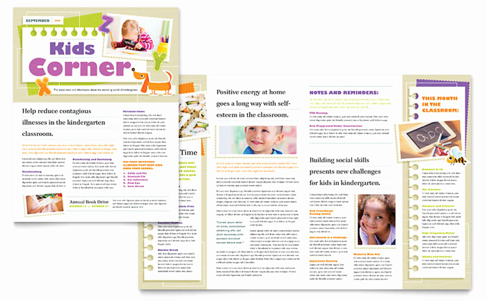 Free Preschool Newsletter Templates Fresh Kindergarten Newsletter Template Design