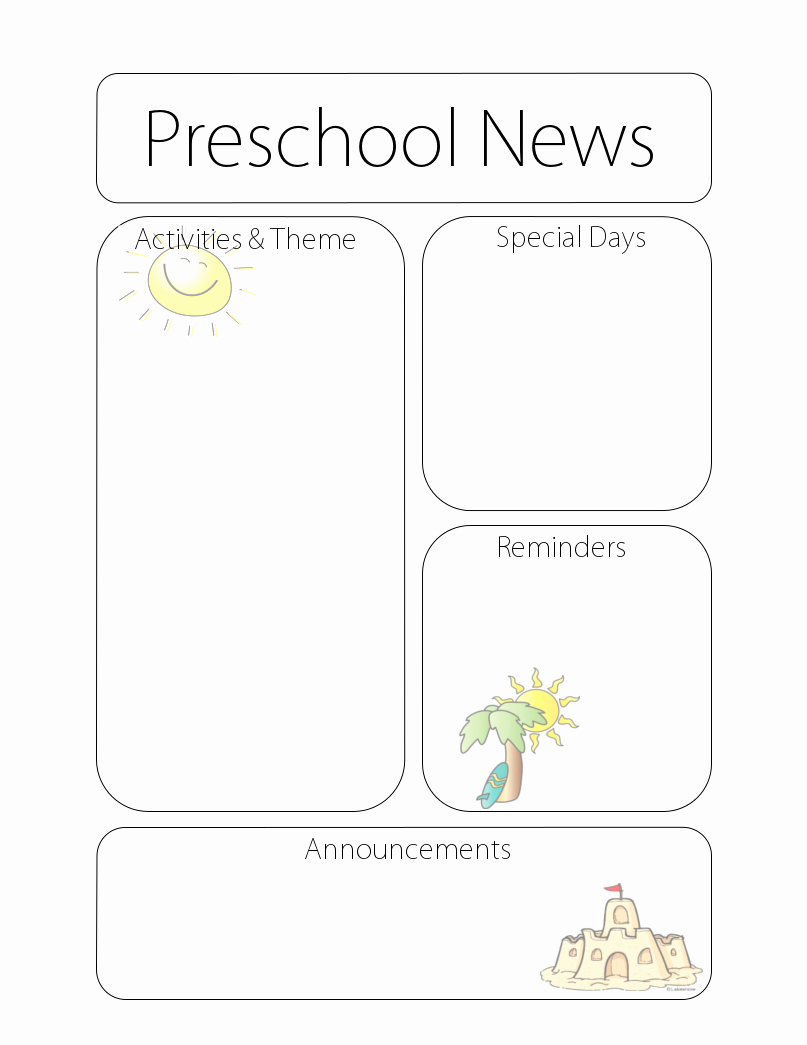 Free Preschool Newsletter Templates Luxury Newsletter Templates